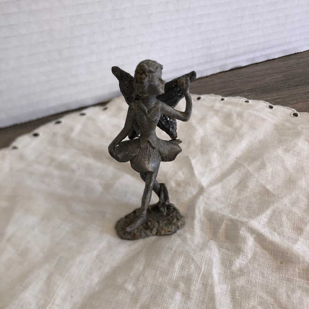 Vtg Lead Fairy Miniature Figurine
